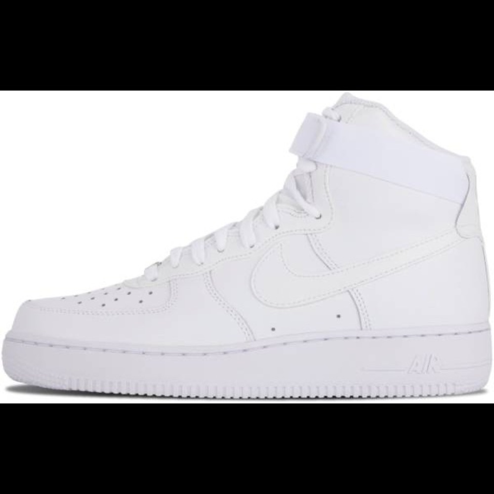 All white Nike high top white forces